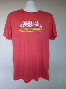 CELESTIAL SEASONINGS TEA "Retro Style" Red Stripe T-Shirt, SMALL New with Tags - Picture 1 of 3