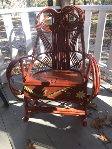 Vintage AntiqueAdirondack Small Twig ChairOriginal Paint & Seat , FullSize Adult Cover