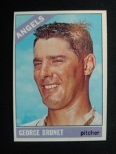 1966 Topps Baseball Card # 393 George Brunet - California Angels