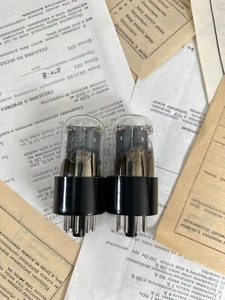 Matched pair MELZ 6N9S = 6SL7, 1579 Tubes Reflector RARE 1960's NOS - Picture 1 of 3