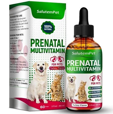 Prenatal Vitamins for Dogs & Cats with Glucosamine | Turkey Flavor | 2 Oz - Image 1 of 4