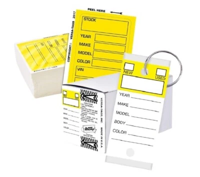 Versa-Tags 250 etiquetas clave MÁS 100 pegatinas Kleer-Bak ventana amarillo-amarillo Foto 1 de 4
