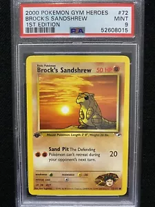 Pokémon Gym Heroes 2000 primera edición Brock's Sandshrew 72/132 PSA 9 como nuevo - Imagen 1 de 1