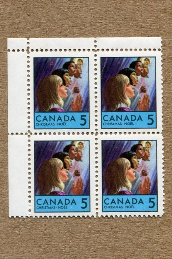 CANADA 1969 Christmas Noel 5¢ Corner block (Top Left) MNH POSTAGE STAMPS - Image 1 of 1