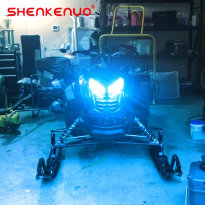 2 881 Ice Blue LED Headlight for Cat ZR 440 500 600 700 800 900 Snowmobile Bulbs - Image 1 of 4