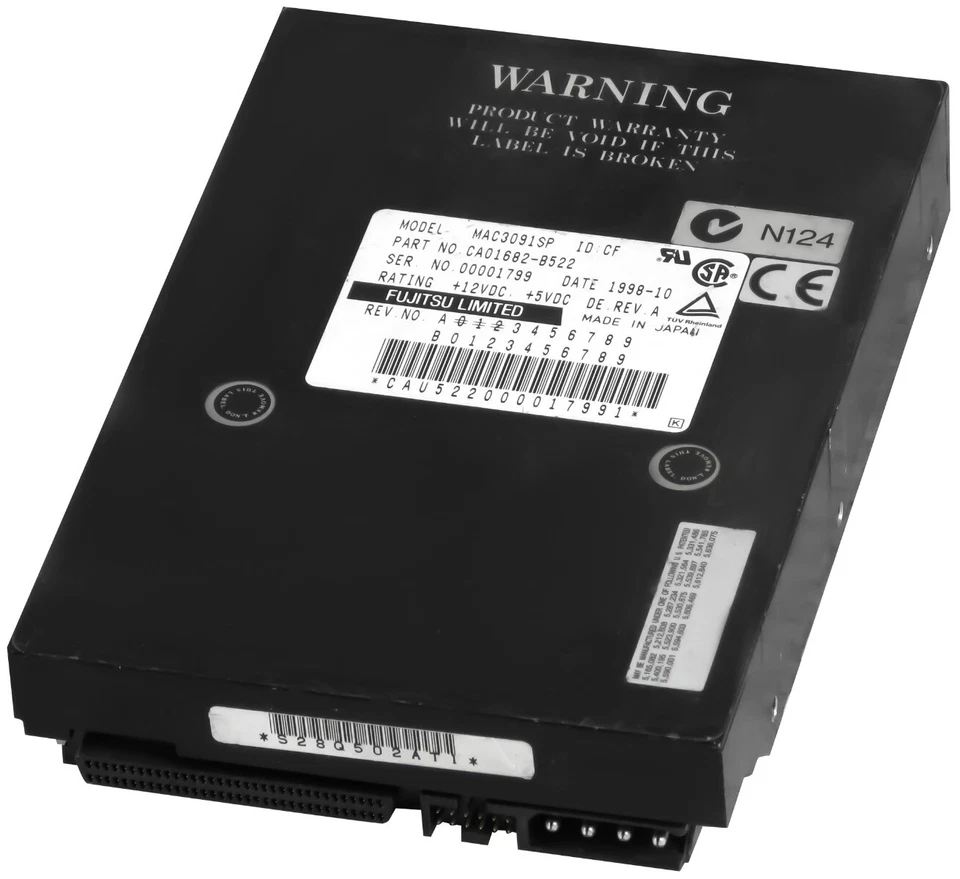 Disque Dur Fujitsu CA01682-B522 MAC3091SP 9.1GB 10K Ultra Large SCSI 3.5 " - Image 1 of 3
