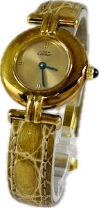 Reloj de cuarzo dorado Cartier Must De Colisee 590002 con descuento excelente++ A2209 - Imagen 1 de 13