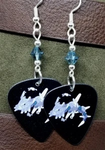 Orecchini Pokemon Steelix Plettro Chitarra con Cristalli Swarovski Blu Oceano - Foto 1 di 4