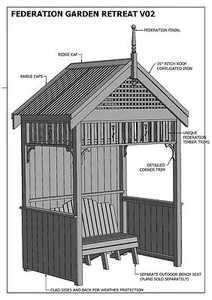 Federation Outdoor Garden Retreat Hide Away V01 - Vollständige Bebauungspläne 3D und 2D - Bild 1 von 10