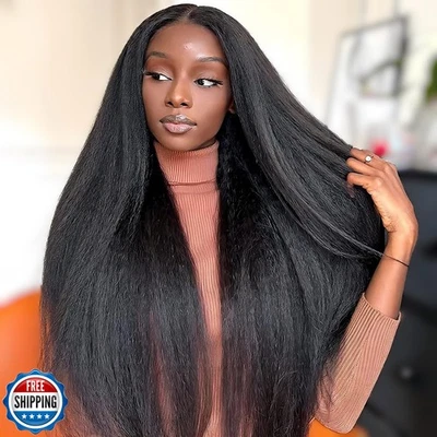 Lemoda Yaki Straight Human Hair Wig Full 13x6 Lace Front Wigs Human Hair 200  - Image 1 of 4