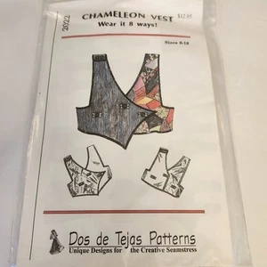 Dos de Tejas Patterns Chameleon Vest Sewing Pattern #2022 Sizes 8 - 18 NEW - Picture 1 of 2