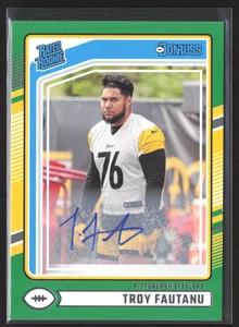 2024 Panini Donruss Rated Rookie Green Auto Troy Fautanu #360 Rookie Auto RC - Foto 1 di 2