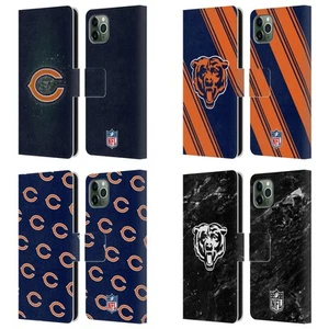 OFFICIAL NFL CHICAGO BEARS ARTWORK LEATHER BOOK CASE FOR APPLE iPHONE PHONES - Picture 1 of 10