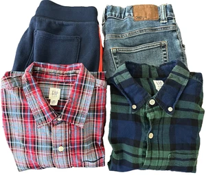 GAP Kids Boys Mixed Lot - Flannels, Jeans, & Sweatpants - 14-16 - Picture 1 of 14
