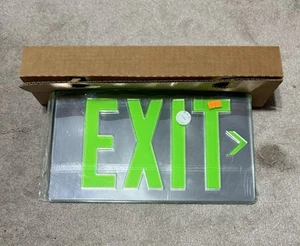 Lithonia LRP 2 GMR DA 120/277 PNL LED Edge-Lit Emergency Exit Green DBL SIDED - Picture 1 of 8