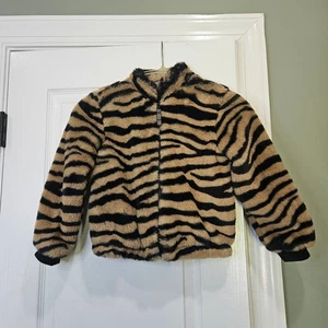 Art Class Girl's Size S (6/6x) Tiger Print Faux Fur Jacket - Picture 1 of 6