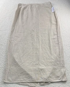 Old Navy Women's Beige Maxi Linen Blend Skirt Size Large Stretch Waist Side Zip - Picture 1 of 8