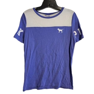 Victoria's Secret Pink SMALL Kurzarm-T-Shirt lila-weiß - Bild 1 von 7
