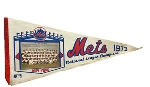 New York Mets 1973 Baseball Wimpel National League Champions Team Foto Mängel - Bild 1 von 15