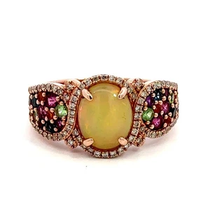 Le Vian 14K Strawberry Gold Neopolitan Opal Multi Gemstone & Dia Ring Size 9.75 - Picture 1 of 11