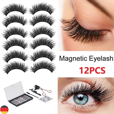 12 Stück 3D Magnet Wimpern Set Magnetische künstliche Wimpern 3D Augenwimpern - Bild 1 von 4