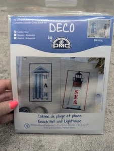 NIP!!!!! DECO by DMC Cross Stitch Kit Lighthouse & Beach Hut, #BK1605 - Picture 1 of 4