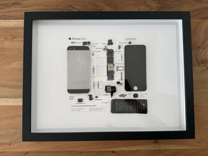 Gerahmtes iPhone 5s Schwarz Teardown, Zerlegt, Wandkunst, Bilderrahmen - Bild 1 von 8