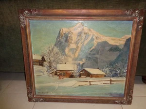 Peter Hougard Ölgemälde Landschaft verzierter Rahmen Westernlandschaft - Bild 1 von 5