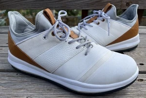 Zapatos de golf Athalonz EnVe para hombre 10,5 sin clavos blancos/bronceados - Imagen 1 de 14