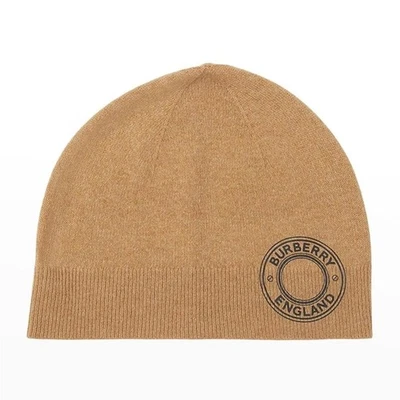 Burberry Graphic Logo Camel Cashmere Blend Beanie - Image 1 of 4