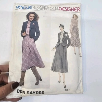 80's Vogue Designer Sewing Pattern 1964 Don Sayres Skirt Jacket Top Sz 14  - Image 1 of 4