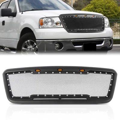 Fit For 2004-2008 Ford F150 Grill Raptor Style Front Grille Hood Mesh Black Foto 1 de 4