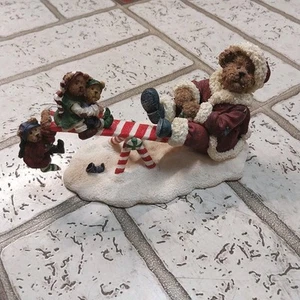 2004 Boyds Bears Santa Bear Jingle Jangle & Joe Christmas Sleigh Figurine w/ Box - Bild 1 von 11