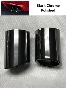 2x Black Chrome Polished Stainless Exhaust Tip Pipes Fits 18-24 CAMRY XSE SE - Bild 1 von 2