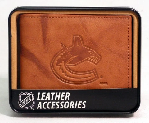 Vancouver Canucks NHL Embossed Leather Billfold Wallet FREE US SHIPPING Cover