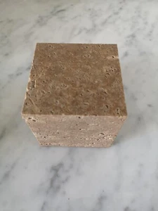 Cubo marmo di travertino noce - Foto 1 di 3