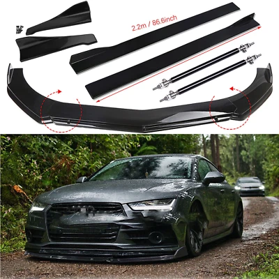 For Audi A4 A5 A6 A7 B7 B8 Front Bumper Lip Spoiler Splitter Body Kit/Side Skirt Foto 1 de 4