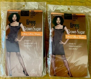 2 packs L'eggs Regular Panty Sandalfoot  Ultra Sheer Pantyhose Medium Coffee - Picture 1 of 4
