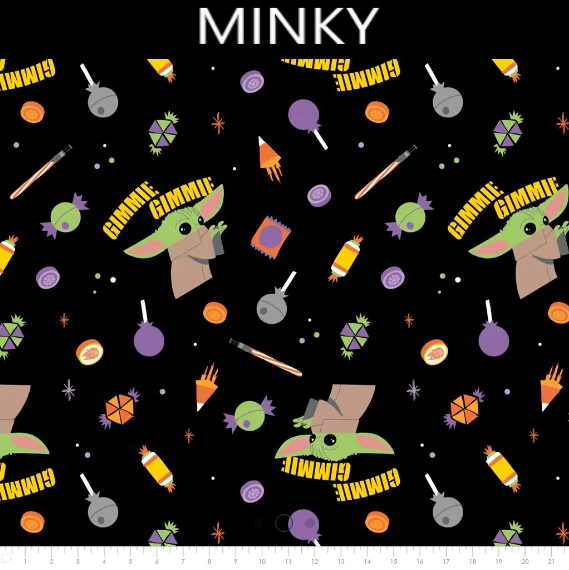 星球大战曼达洛人儿童糖果Minky Chamois 58英寸织物按码分类 — 第 1/1 张图片