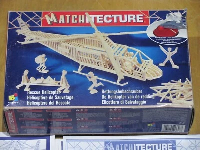Matchitecture Matchstick Rescue Helicopter Model Kit - BJ Toys - Complete - Image 1 of 4