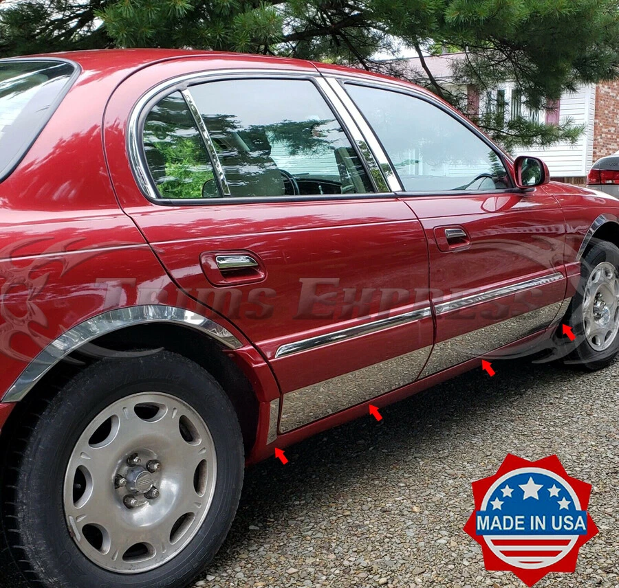 1998-2002 Lincoln Continental 4Dr хромированная качающаяся панель молдинг отделка 6 1/2 дюйма 8 шт BW - Изображение 1 из 4