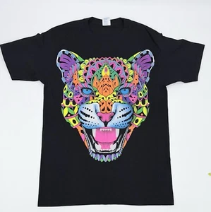 T-shirt HUICHOL Puerto Vallarta Mexico taglia media pantera gatto - Foto 1 di 5