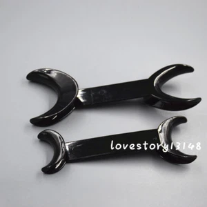 Dental Mouth Opener Cheek Lip Retractor Double Head Fishtail Black Small/Large - Picture 1 of 36