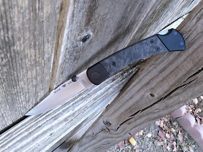 Buck 110 Hunter - Build Out - Folding Knife Black Aluminum/CF S45VN Blade - NEW - Image 1 of 4