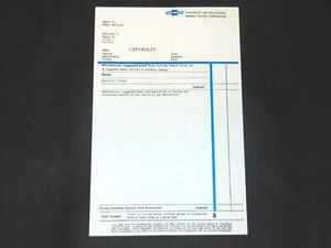 New blank window sticker dealer sheet Chevy 66-68 Nova Chevelle Camaro Chevy 2 - Picture 1 of 3
