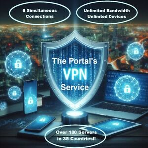 VPN Subscription - 1 Month - 6 Simultaneous Connections - Unlimited Bandwidth!
