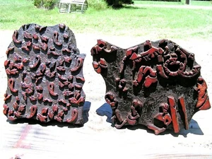 Handgeschnitzte Stoffstempel, antike Tintenblöcke aus Nepal, Set 1 - Bild 1 von 10