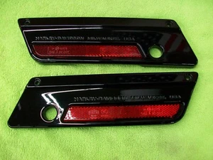 HARLEY-DAVIDSON OEM 90853-06 90857-06 PAIR OF BLACK SADDLEBAG FACE PLATES - Imagen 1 de 7