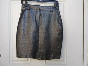 New With Tags L'Agence $312 Metallic Grey Gray Pencil Skirt Size 1 - Picture 1 of 3
