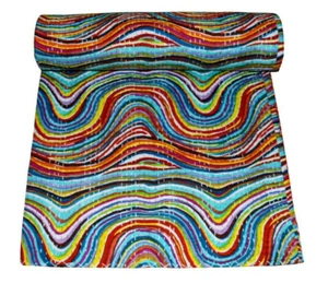 Indian Handmade Quilt Vintage Kantha Bedspread Throw Cotton Blanket Queen Gudri - Picture 1 of 7